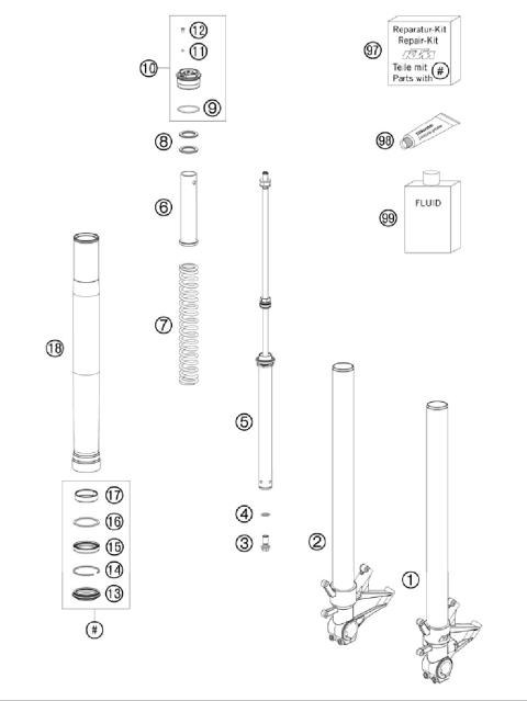 FRONT FORK DISASSEMBLED