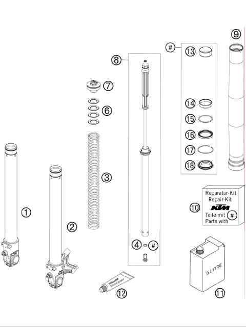 FRONT FORK DISSASEMBLED