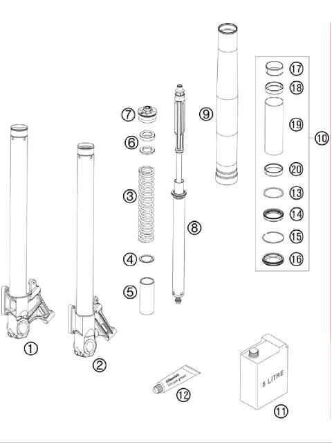 FRONT FORK DISASSEMBLED