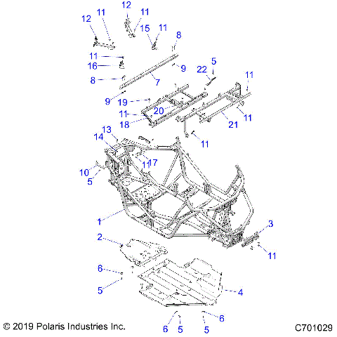 CHASSIS, MAIN FRAME AND SKID PLATE - Z20A5K87BG (C701029)