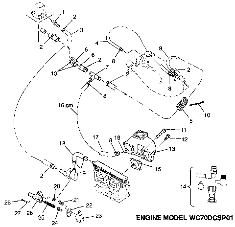COOLING SYSTEM - ENGINE MODEL WC70DCSP01 SLT 700 B964166 and  Intl. SLT 700 (4933923392B007)