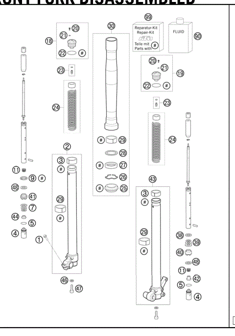 FRONT FORKDISASSEMBLED 