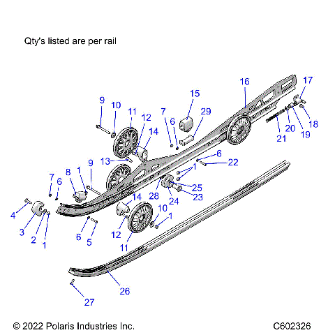 SUSPENSION, RAIL BEAM LH/RH - S24TLT9FEL (C602326)