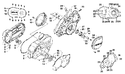 Clutch/V-Belt/Magneto Cover Assembly [97451]