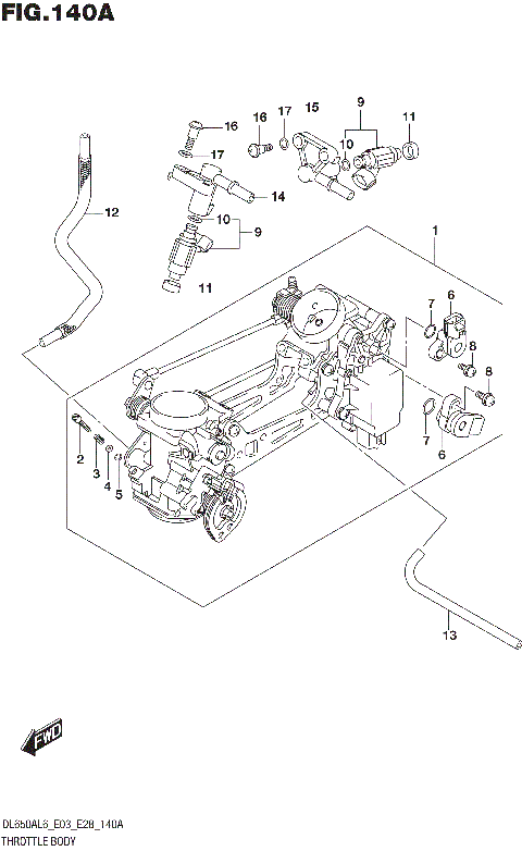 THROTTLE BODY (DL650AL6 E28)