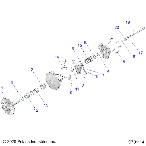 DRIVE TRAIN, PRIMARY CLUTCH - Z20CHA57P2 (C701114)