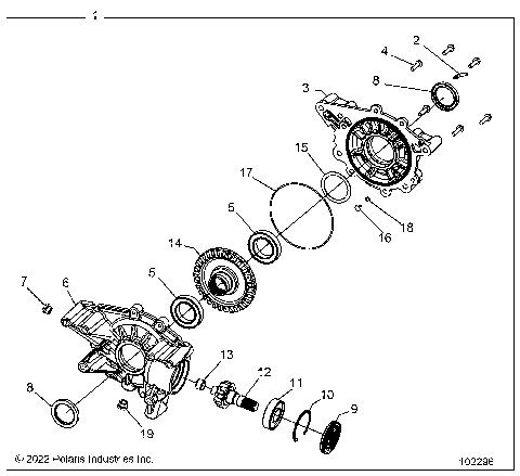 DRIVE TRAIN, REAR GEARCASE - A25SKE57C1/CK/E1/EK (102296)