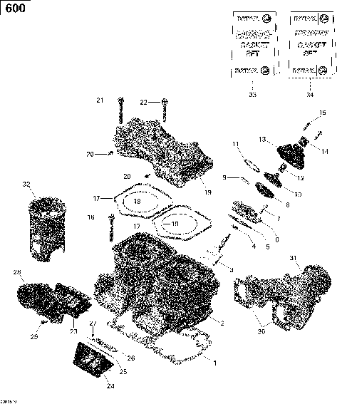 01- Cylinder and Cylinder Head - 600 CARB