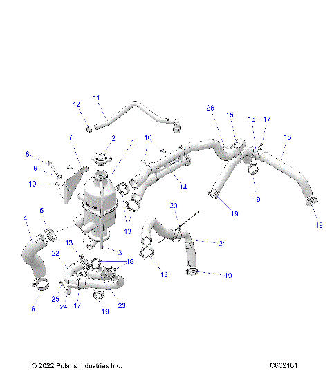 ENGINE, COOLANT BOTTLE AND HOSES - S23TLT9FEL (C602181)