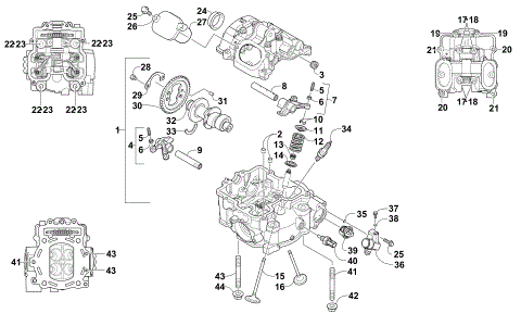 CYLINDER HEAD AND CAMSHAFT/VALVE ASSEMBLY