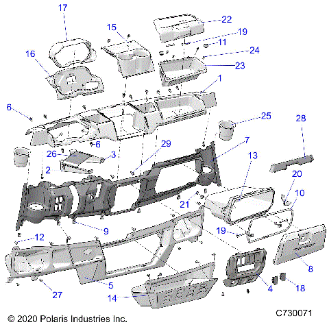 BODY, DASH - R21RSU99A9/AC/AP/AW/B9/BC/BP/BW (C730071)