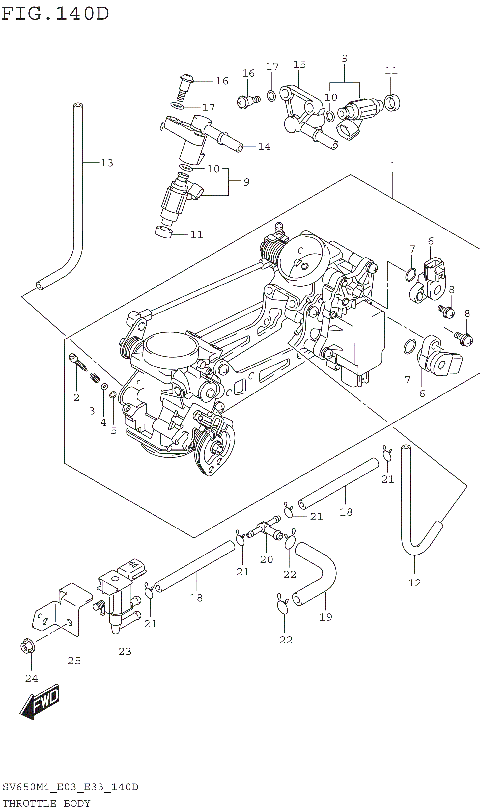 THROTTLE BODY (SV650AM4 E33)