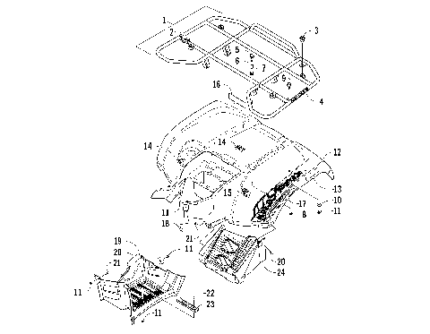 REAR RACK, BODY PANEL, AND FOOTWELL ASSEMBLIES [97682]