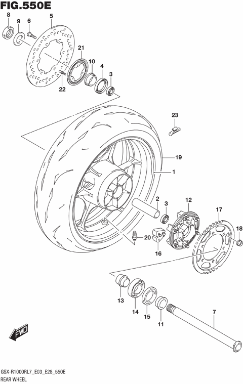 REAR WHEEL (GSX-R1000RZL7 E28)