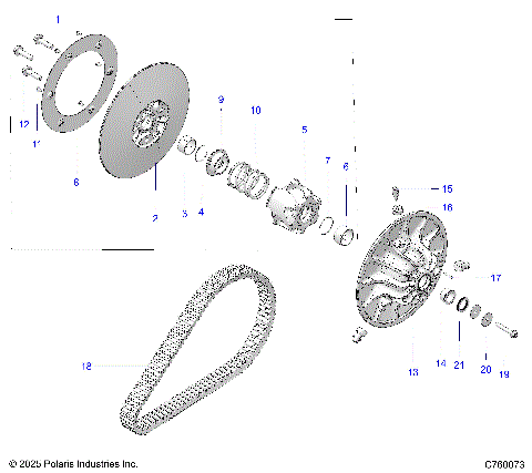 DRIVE TRAIN, SECONDARY CLUTCH - Z26NMX99A4/A6 (C760073)