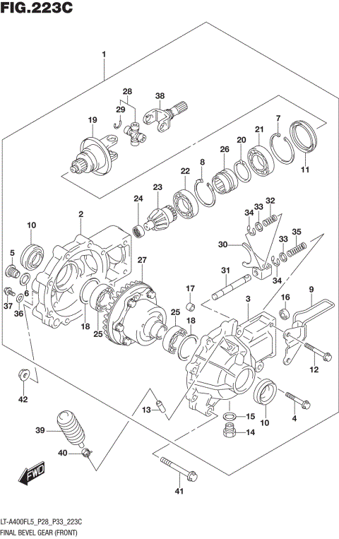 FINAL BEVEL GEAR (FRONT) (LT-A400FZL5 P28)