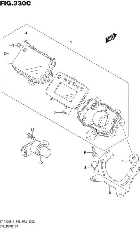 SPEEDOMETER (LT-A400FZL5 P28)