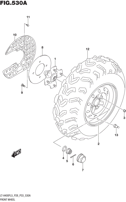 FRONT WHEEL (LT-A400FL5 P28)