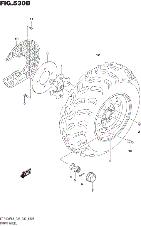 FRONT WHEEL (LT-A400FL5 P33)