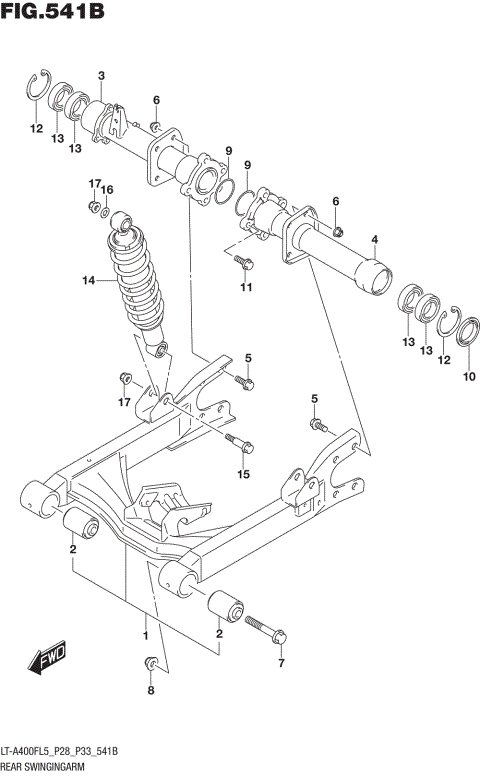 REAR SWINGINGARM (LT-A400FL5 P33)