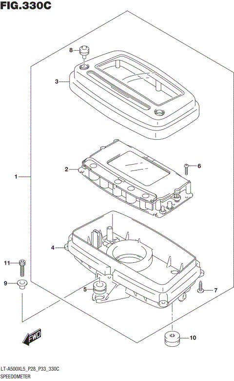 SPEEDOMETER (LT-A500XZL5 P28)