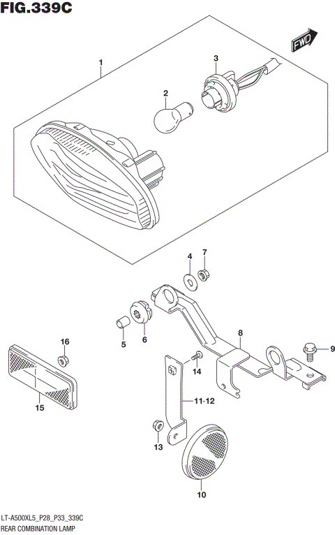 REAR COMBINATION LAMP (LT-A500XZL5 P28)