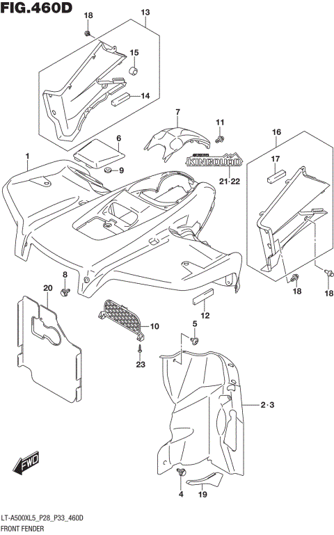 FRONT FENDER (LT-A500XZL5 P33)