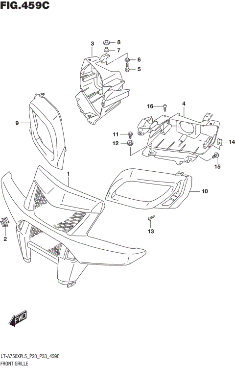 FRONT GRILLE (LT-A750XPZL5 P28)