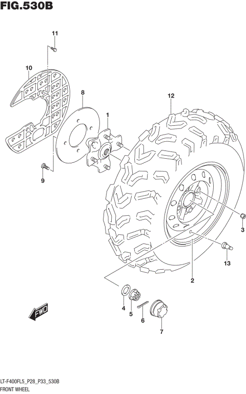 FRONT WHEEL (LT-F400FL5 P33)