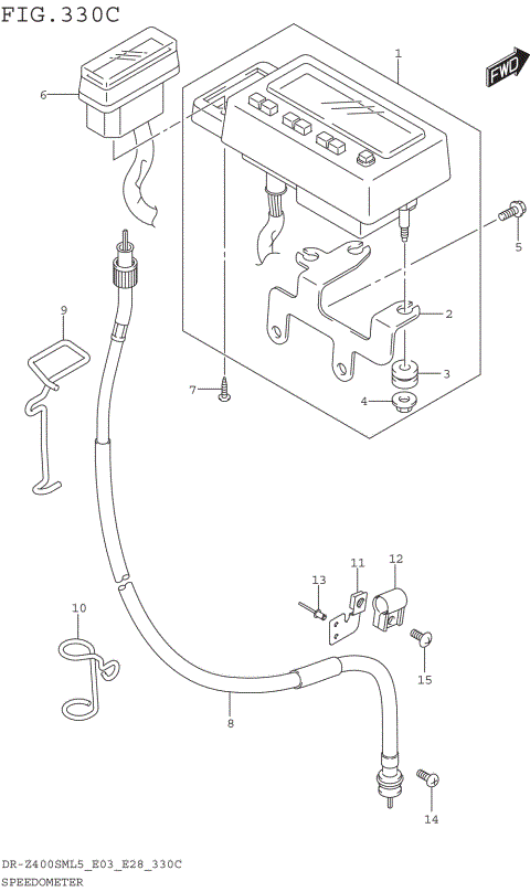 SPEEDOMETER (DR-Z400SML5 E33)