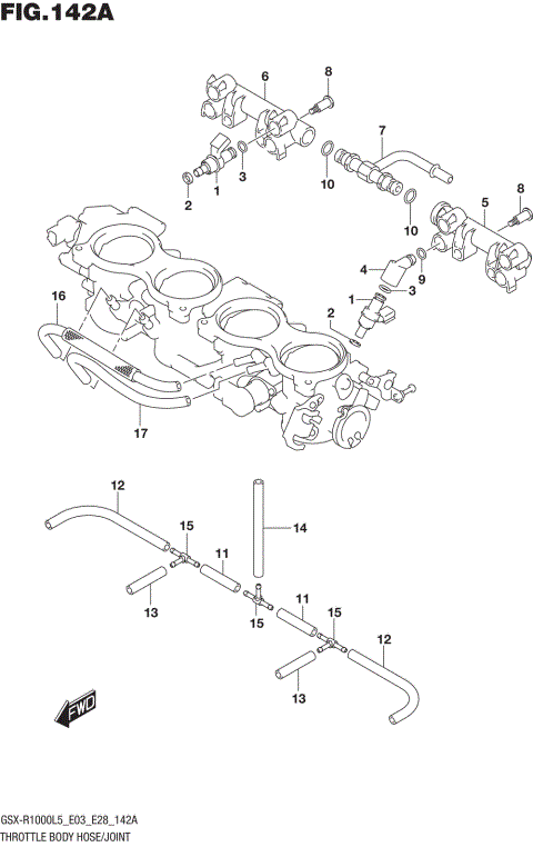 THROTTLE BODY HOSE/JOINT (GSX-R1000L5 E03)