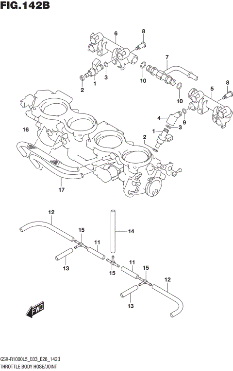 THROTTLE BODY HOSE/JOINT (GSX-R1000L5 E28)
