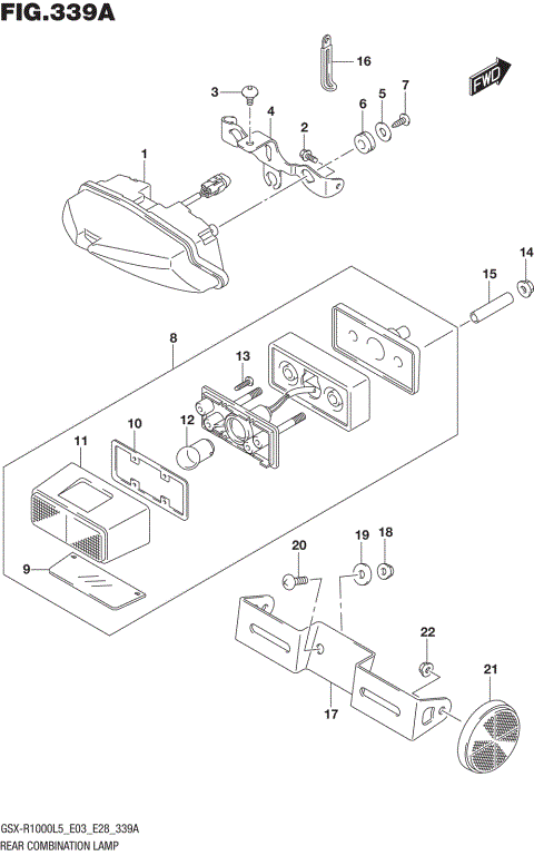REAR COMBINATION LAMP (GSX-R1000L5 E03)