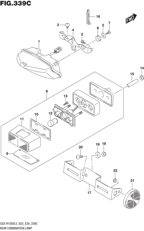 REAR COMBINATION LAMP (GSX-R1000L5 E33)
