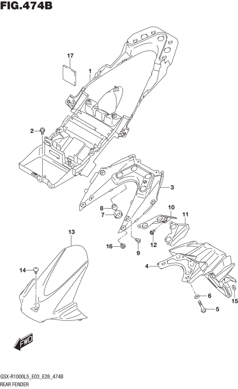REAR FENDER (GSX-R1000L5 E28)