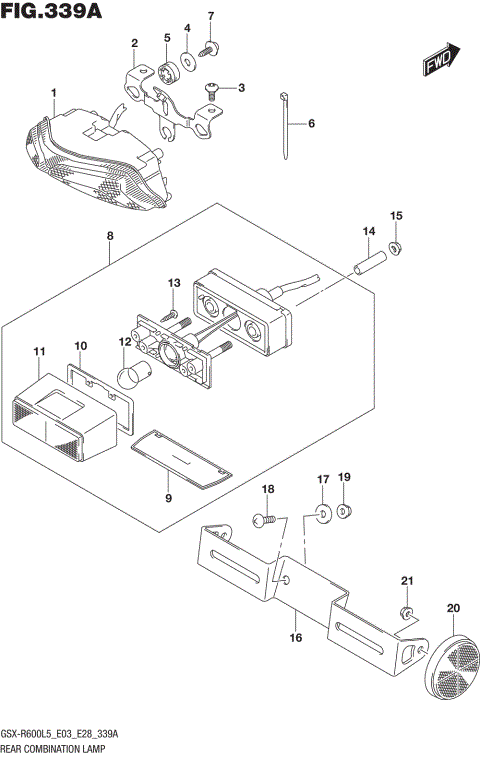REAR COMBINATION LAMP (GSX-R600L5 E03)