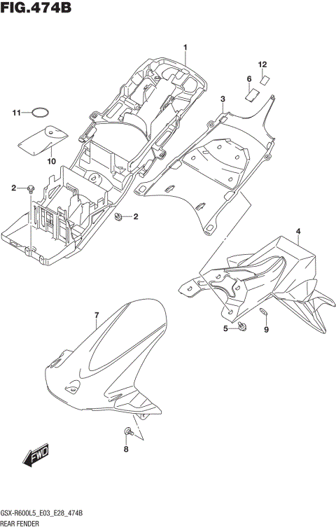 REAR FENDER (GSX-R600L5 E28)
