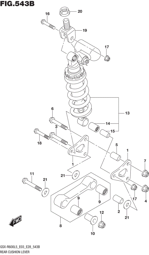 REAR CUSHION LEVER (GSX-R600L5 E28)