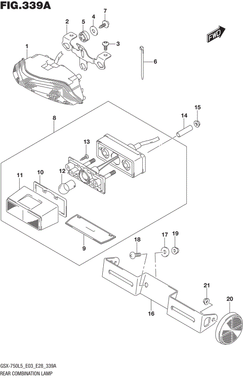 REAR COMBINATION LAMP (GSX-R750L5 E03)