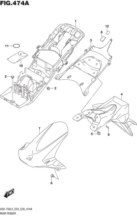 REAR FENDER (GSX-R750L5 E03)