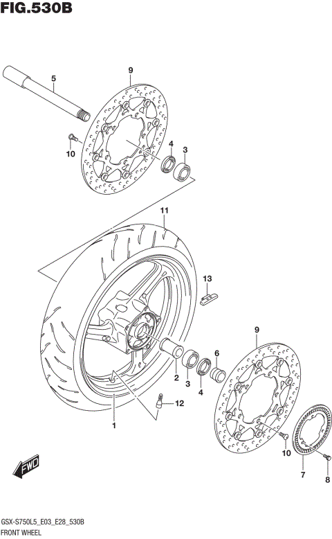 FRONT WHEEL (GSX-S750AL5 E28)