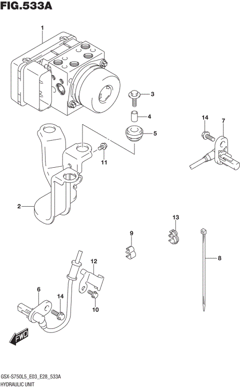 HYDRAULIC UNIT (GSX-S750AL5 E28)