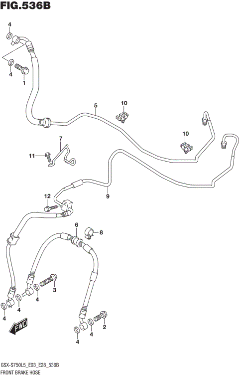 FRONT BRAKE HOSE (GSX-S750AL5 E28)