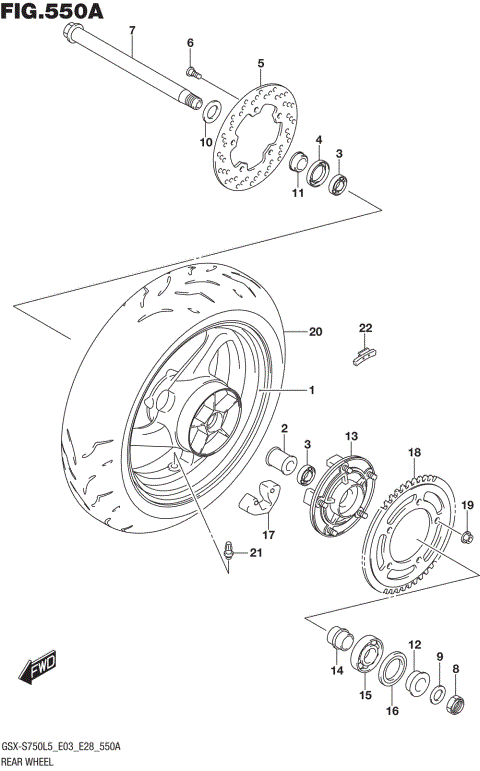 REAR WHEEL (GSX-S750L5 E03)