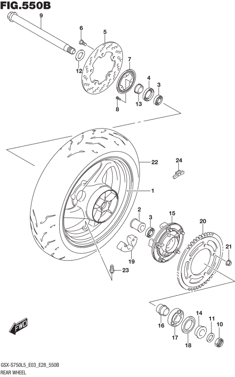REAR WHEEL (GSX-S750AL5 E28)