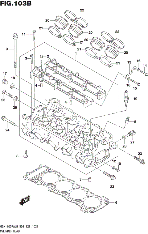 CYLINDER HEAD (GSX1300RAL5 E28)
