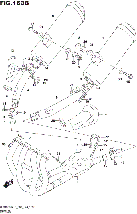 MUFFLER (GSX1300RAL5 E28)