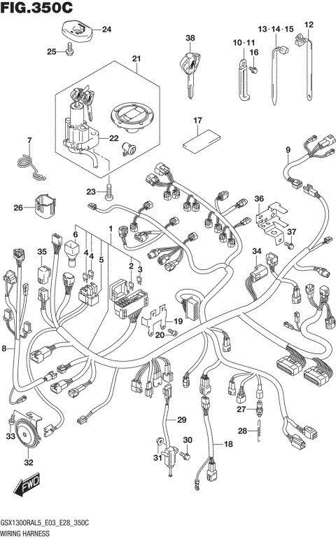 WIRING HARNESS (GSX1300RAL5 E33)