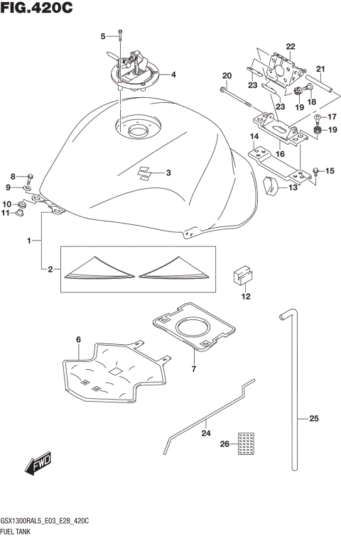 FUEL TANK (GSX1300RAL5 E33)
