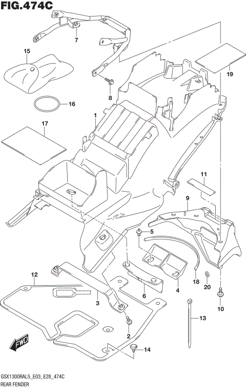 REAR FENDER (GSX1300RAL5 E33)